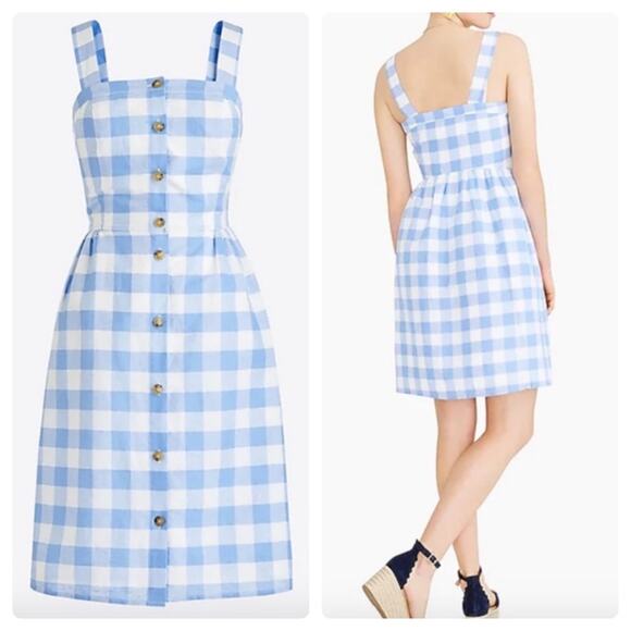 J.Crew Gingham Button-front Dress - Picture 1 of 16